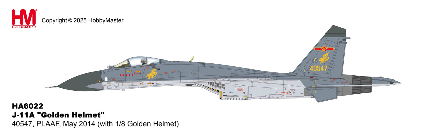 HOBBY MASTER J-11A "GOLDEN HELMET" 40547 PLAAF MAY 2014 WITH 1/8 GOLDEN HELMET